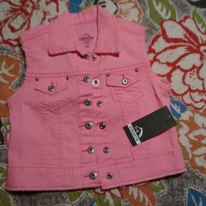 Pink kids vest new